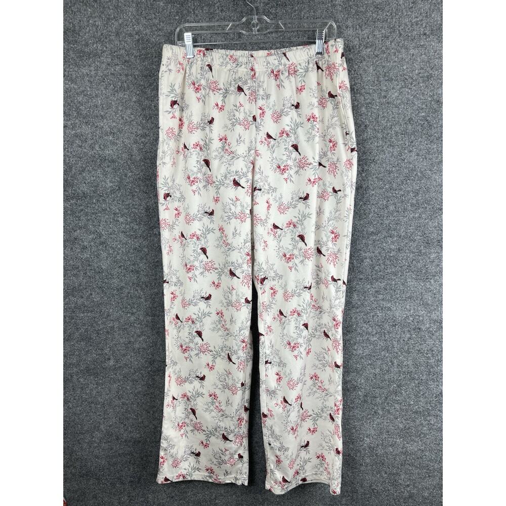 Adonna Sleepwear Size Large Spring Red Cardinal's Prints Soft - Picture 11 of 12